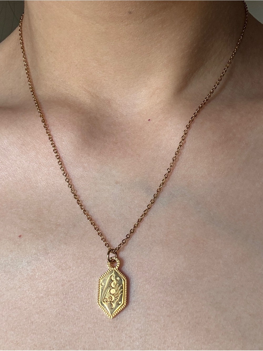 Dainty Gold Necklace - Moon Phases